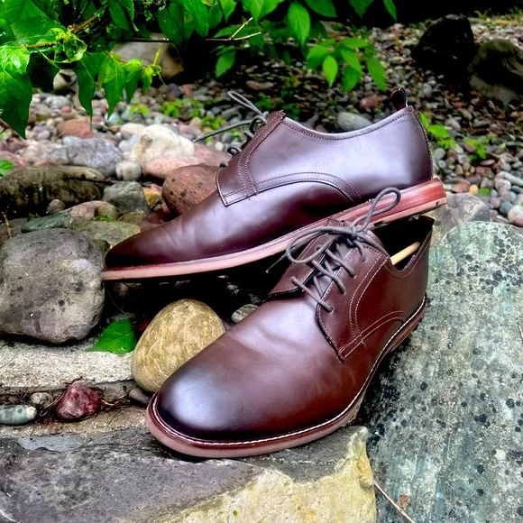 ben sherman dress shoes Ben Sherman Archie Brogue Leather Men's Burgundy Lace-Up Shoes UK 10 / EU 44 / US 11